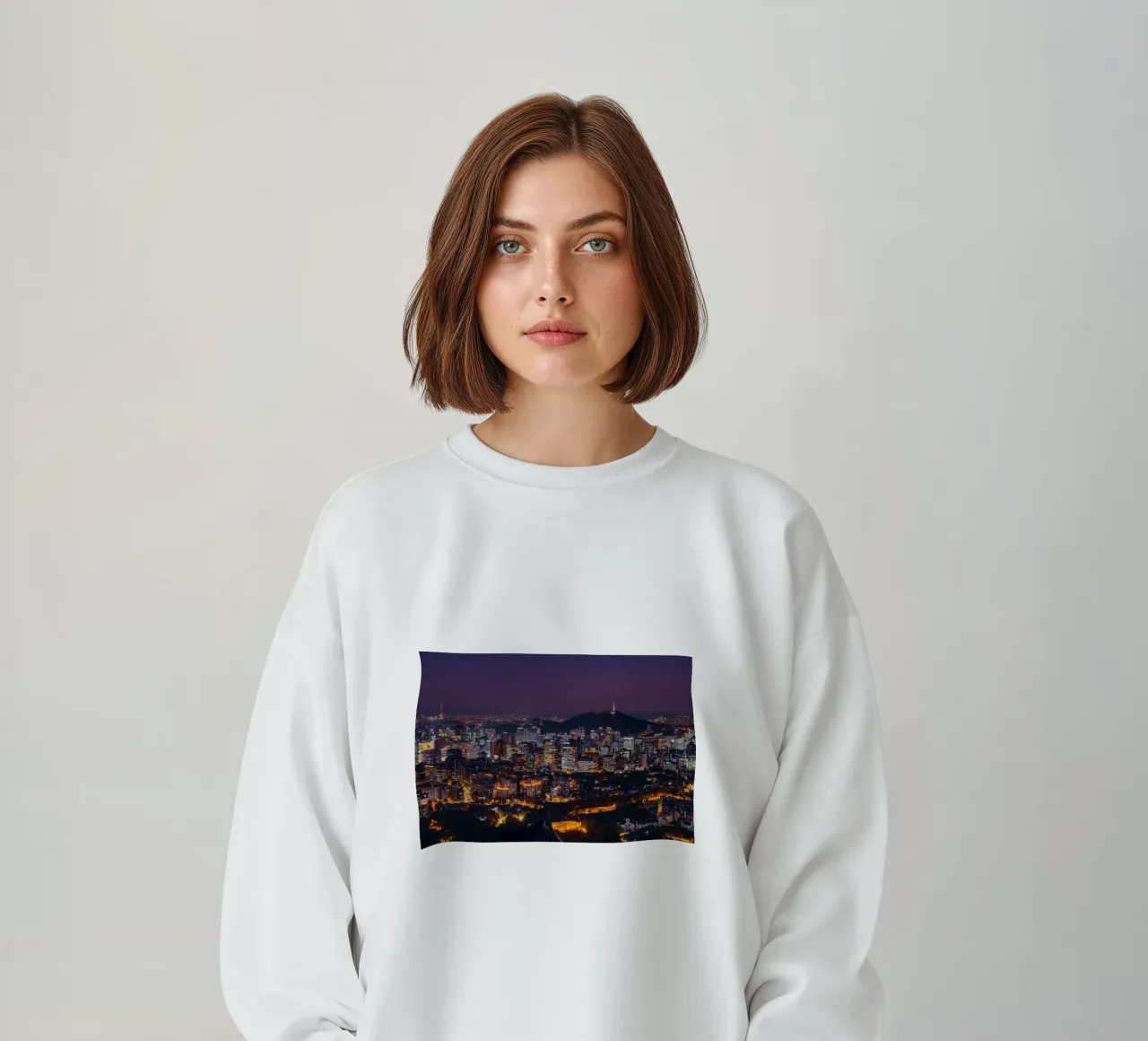 Skyline notturno della città di Seul, Corea del Sud felpa da mbgraphx2