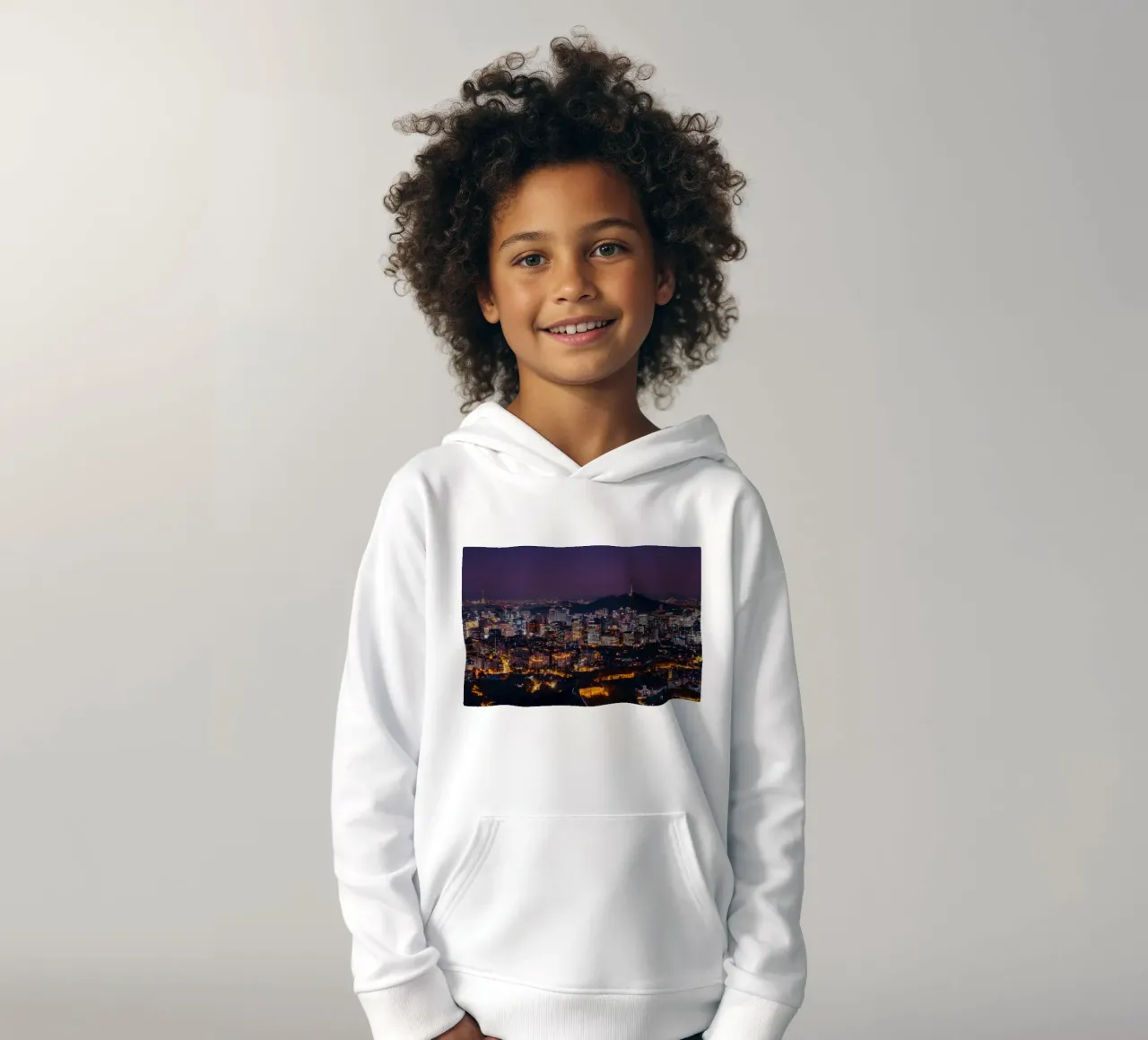 Skyline notturno della città di Seul, Corea del Sud felpa bambino con cappuccio da mbgraphx2