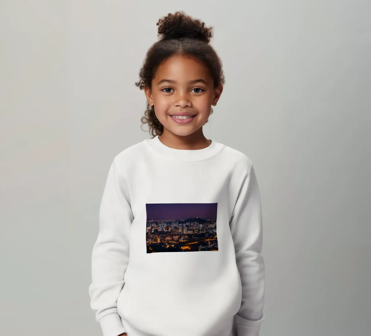 Skyline notturno della città di Seul, Corea del Sud felpa bambino da mbgraphx2