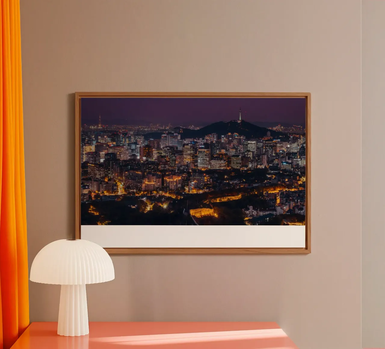 Skyline notturno della città di Seul, Corea del Sud pannello forex da mbgraphx2