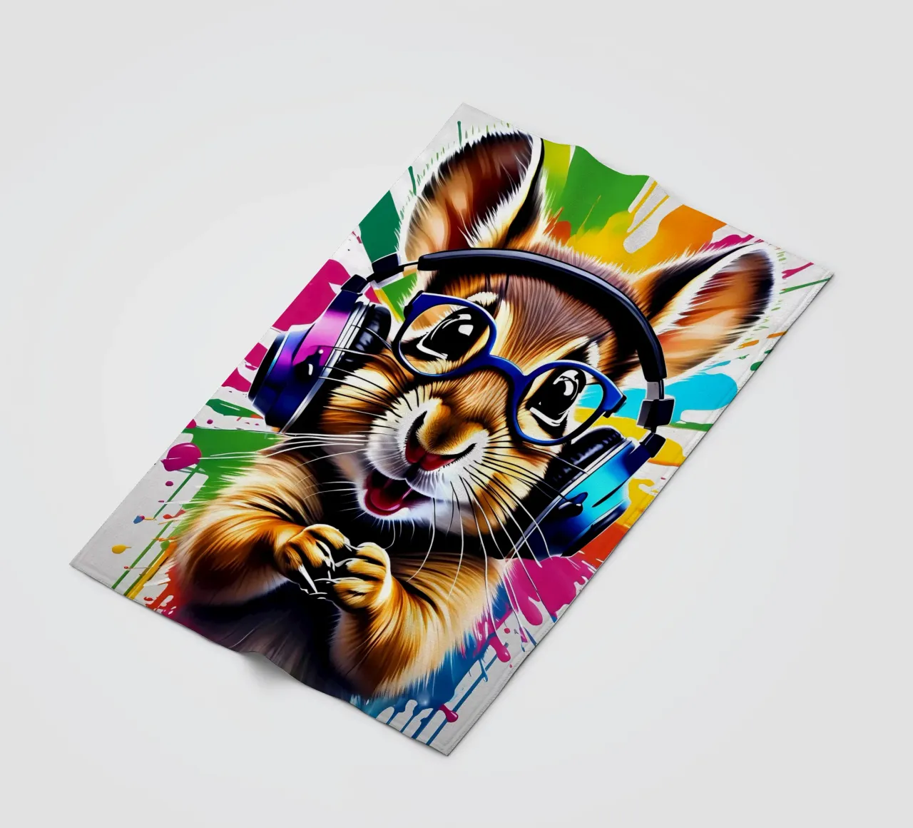Chipmunk in cuffia, graffiti coperta in pile da MakArena