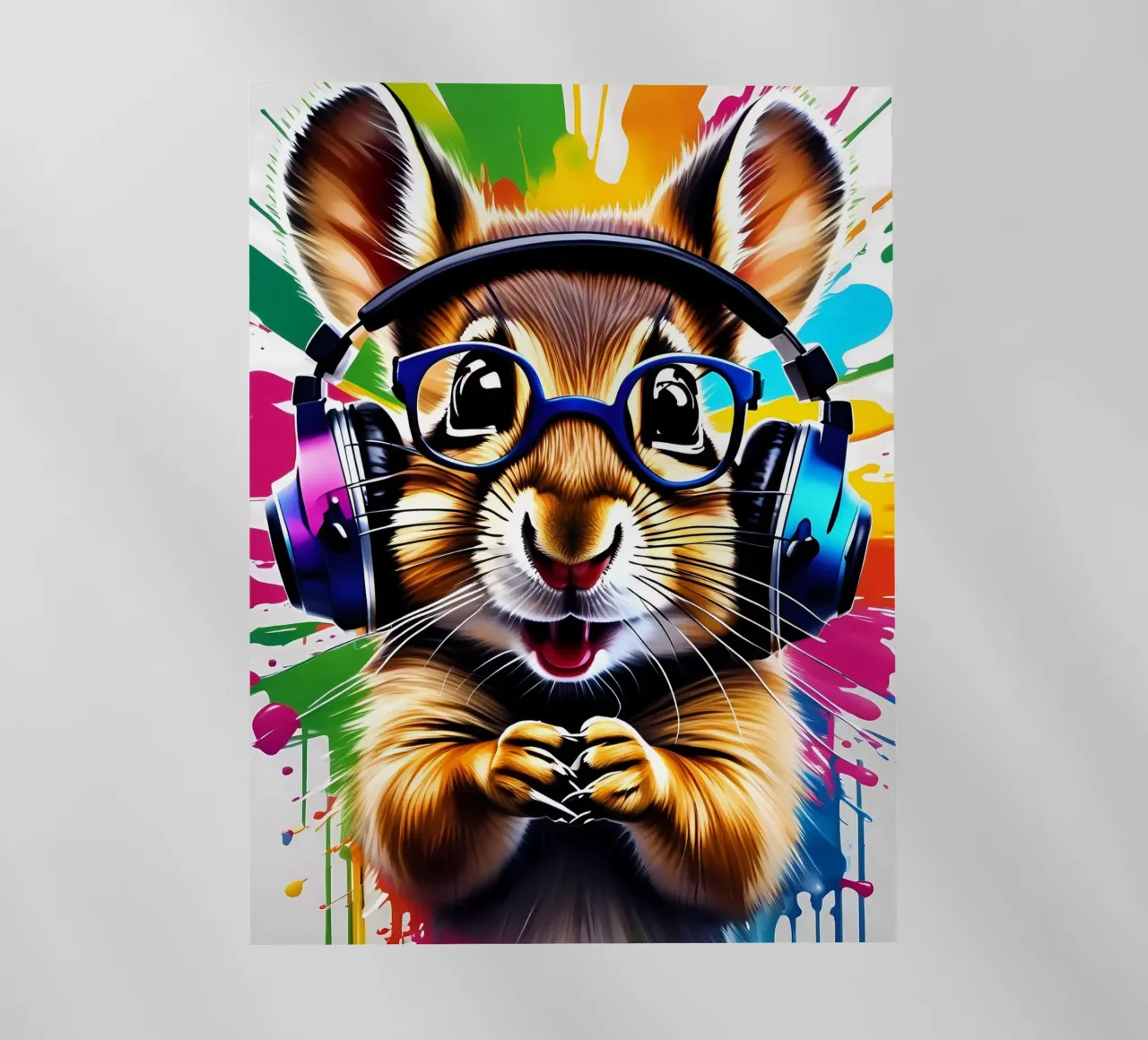 Chipmunk in cuffia, graffiti pellicola backlit da MakArena