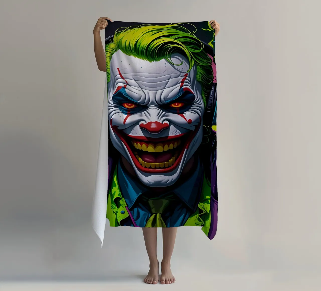 Clown in cuffia telo mare da MakArena