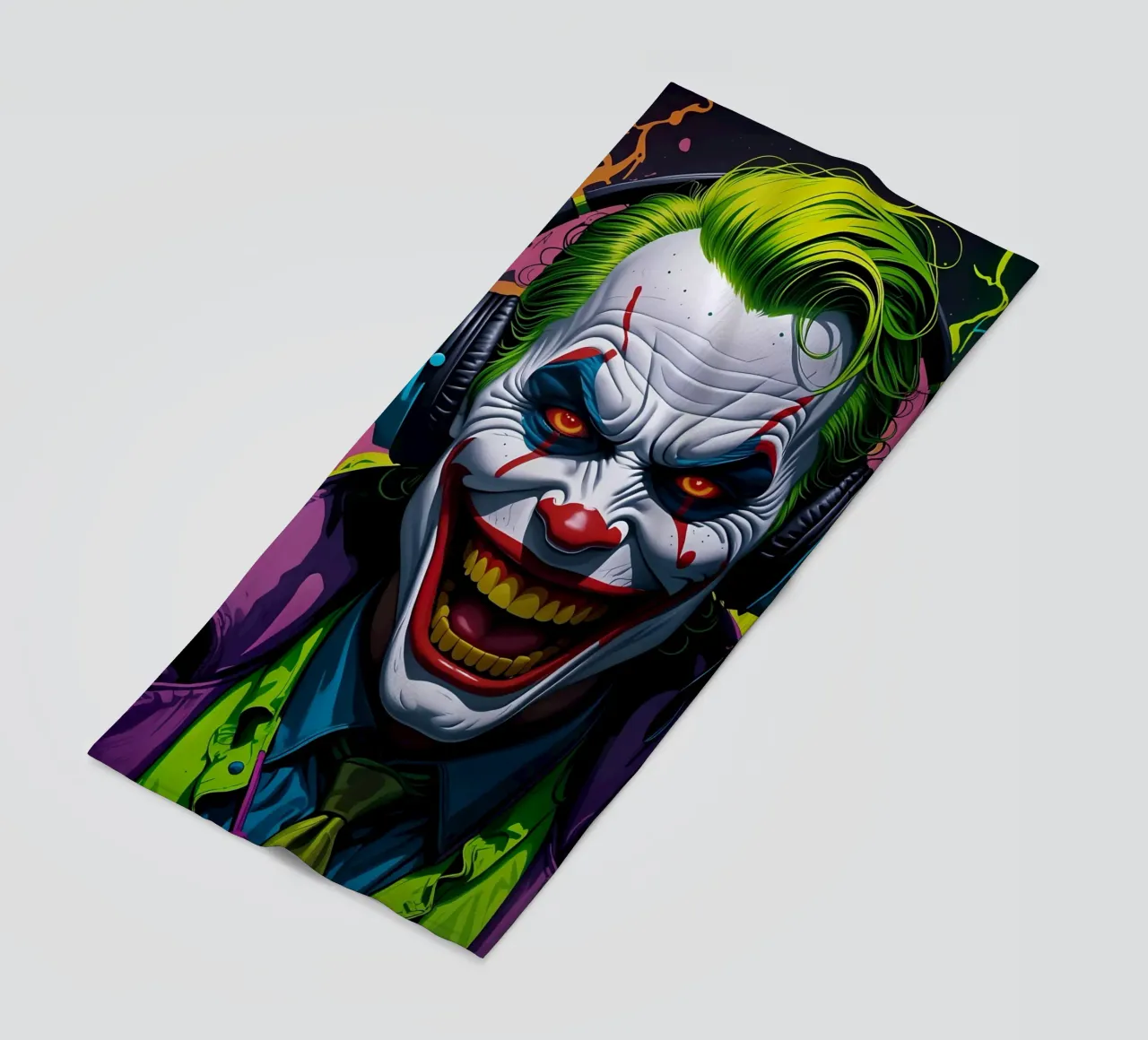 Clown in cuffia telo mare da MakArena