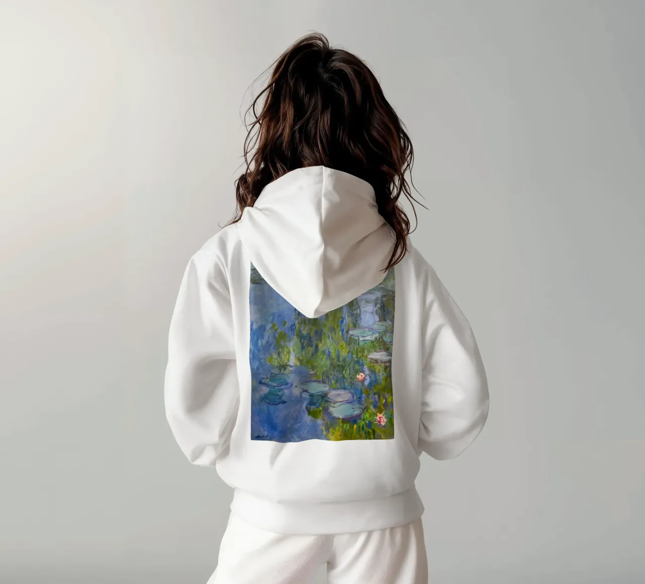 Quadro di ninfee in stile Monet felpa con cappuccio da Art in Color