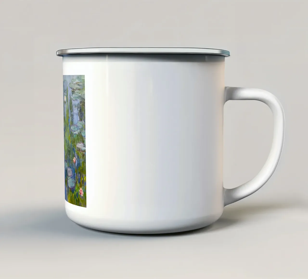 Quadro di ninfee in stile Monet tazza in smalto da Art in Color