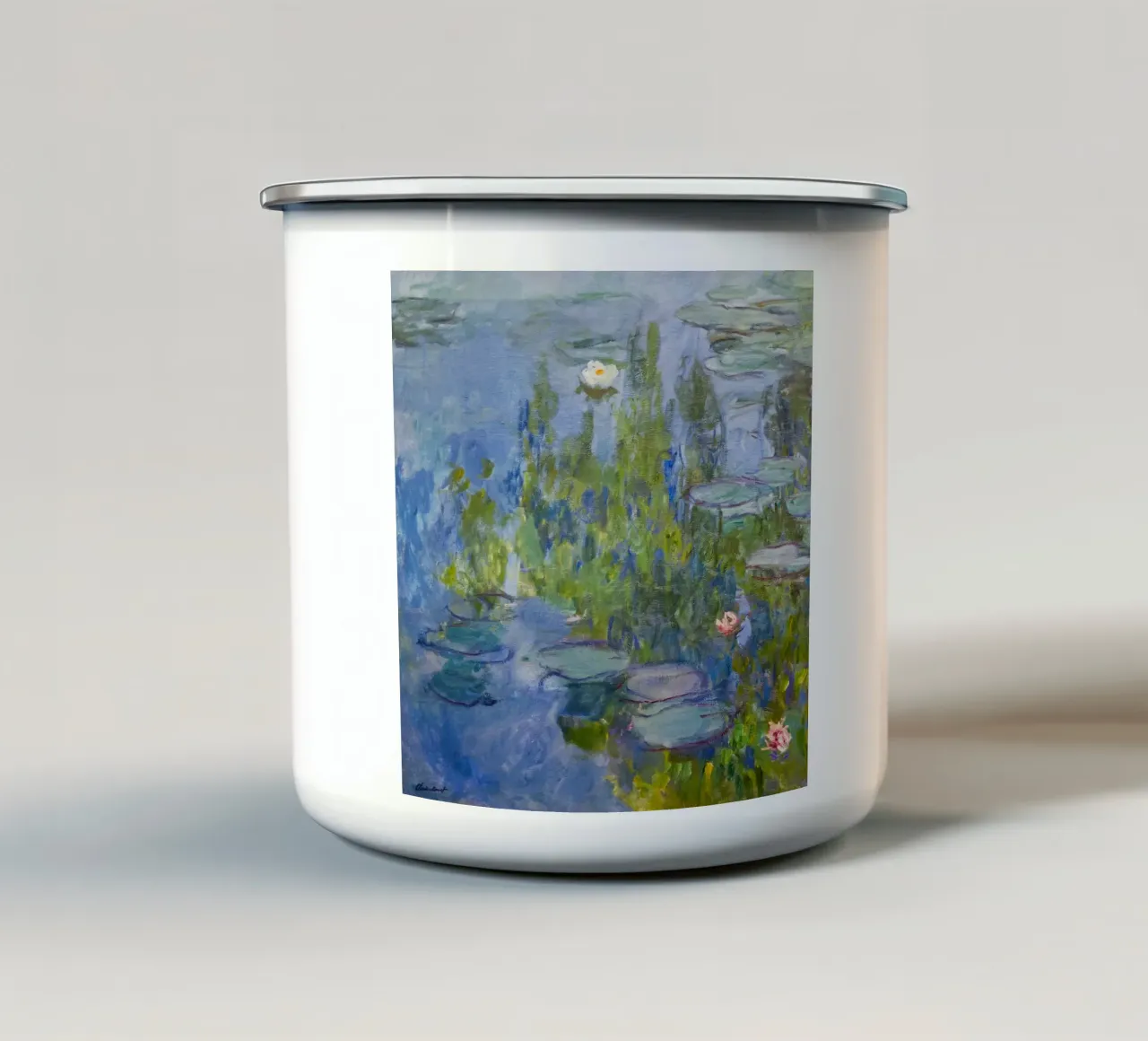 Quadro di ninfee in stile Monet tazza in smalto da Art in Color