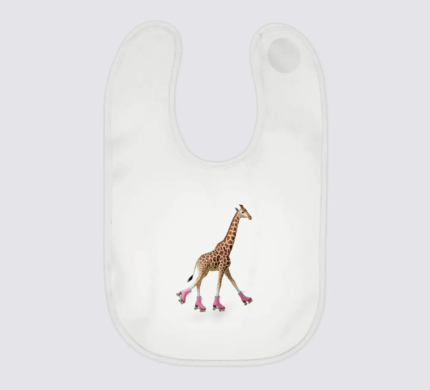 Roller Giraffe baby bib by Doodle Dreams Art