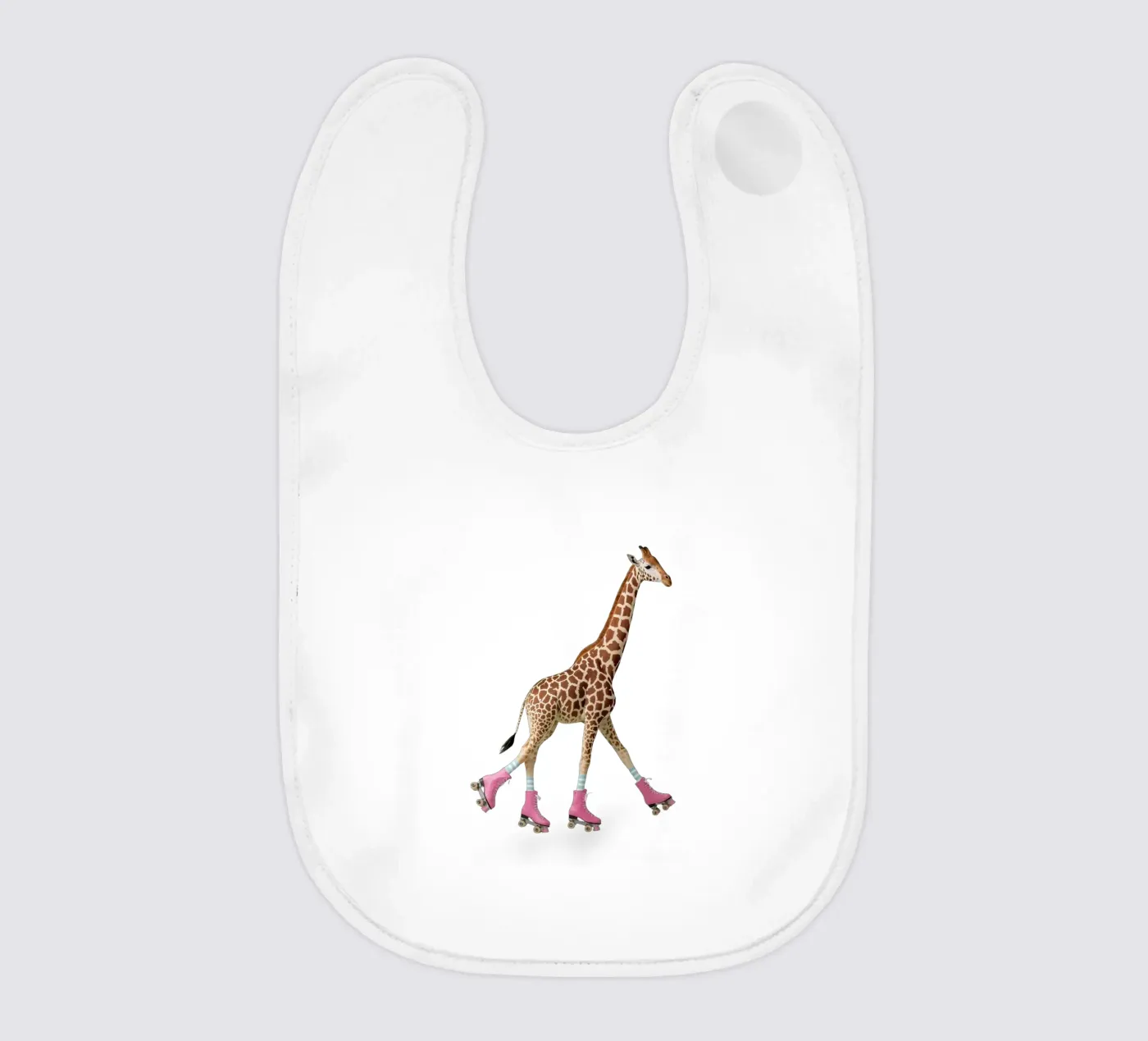 Roller Giraffe baby bib by Doodle Dreams Art