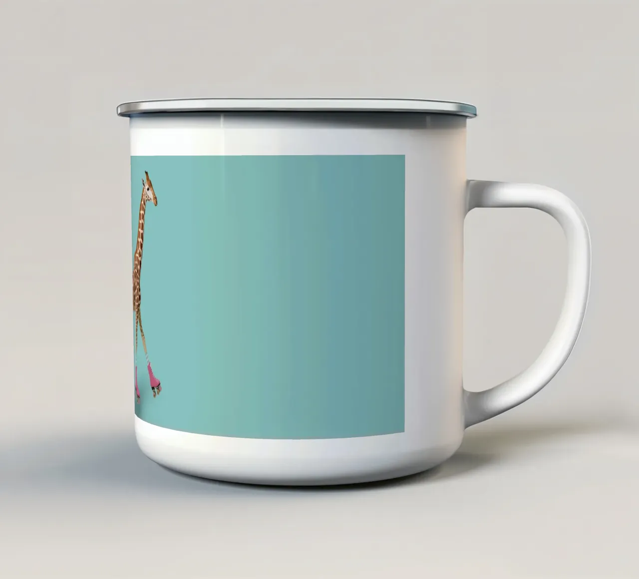 Giraffa a rullo tazza in smalto da Doodle Dreams Art