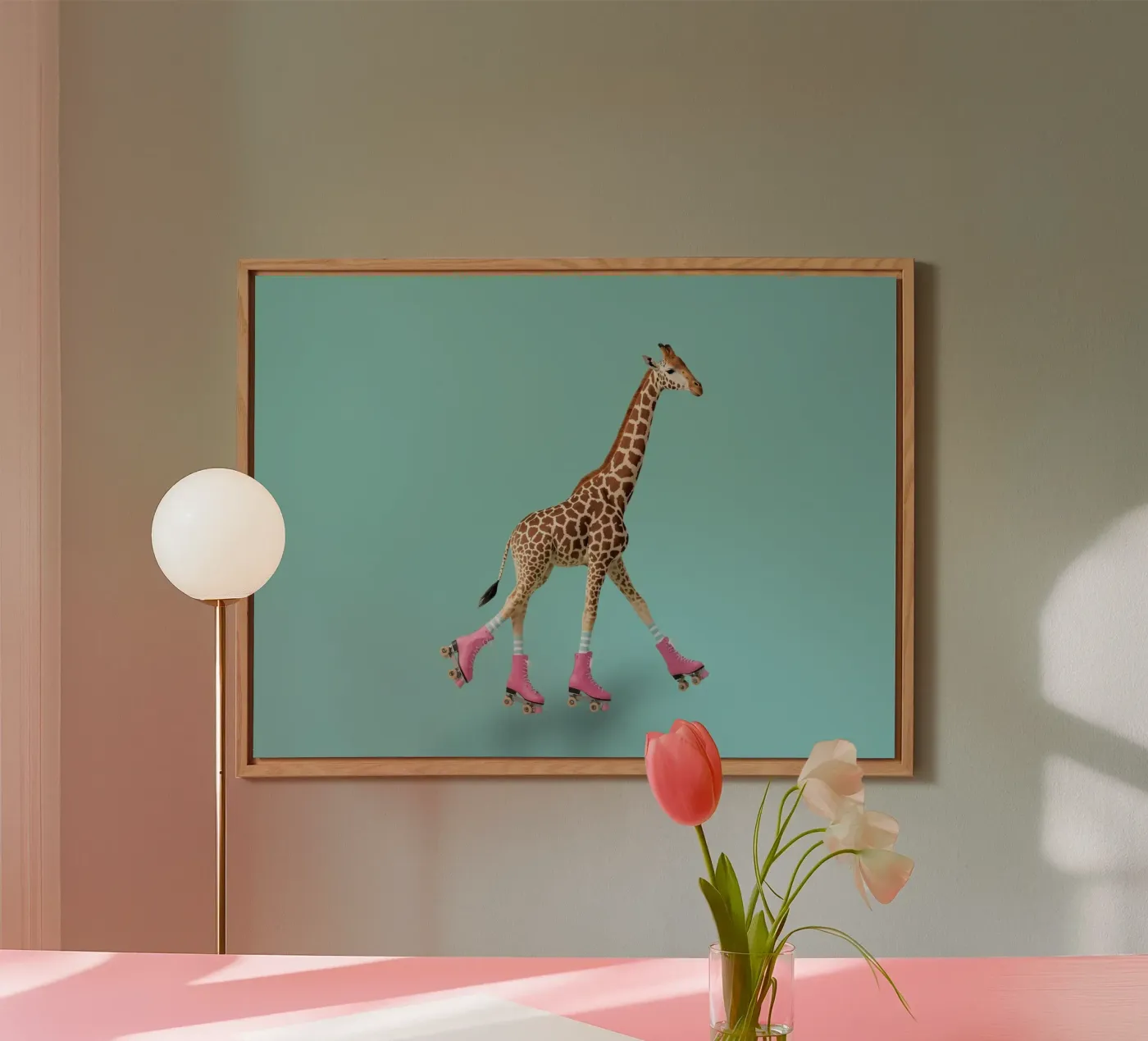 Roller Giraffe alluminio dibond da Doodle Dreams Art