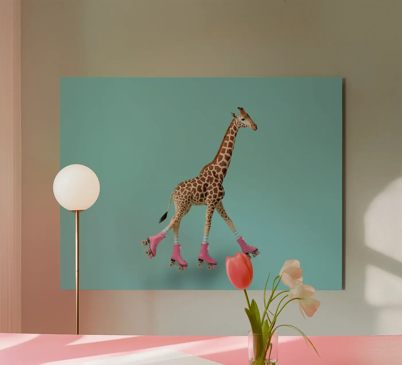 Roller Giraffe alluminio dibond da Doodle Dreams Art