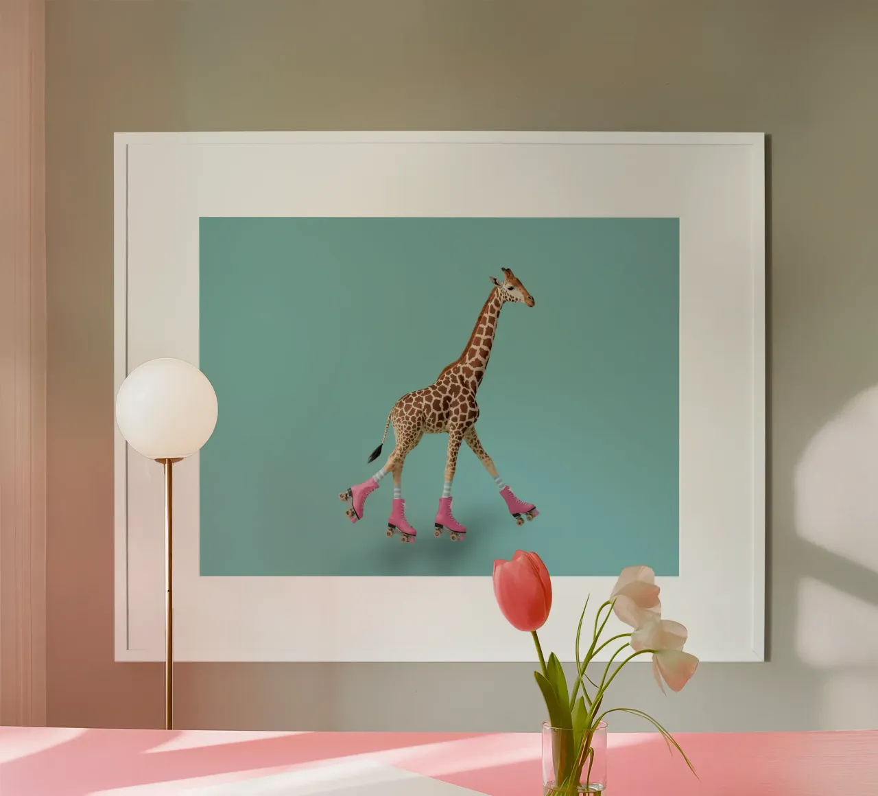 Roller Giraffe poster by Doodle Dreams Art