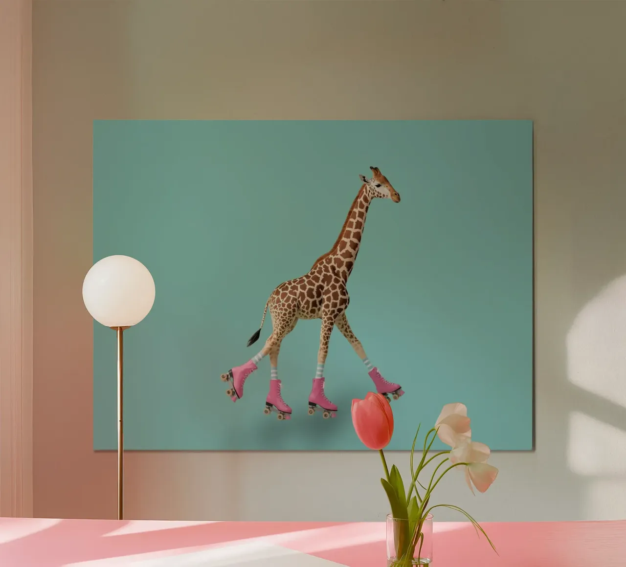 Roller Giraffe poster by Doodle Dreams Art