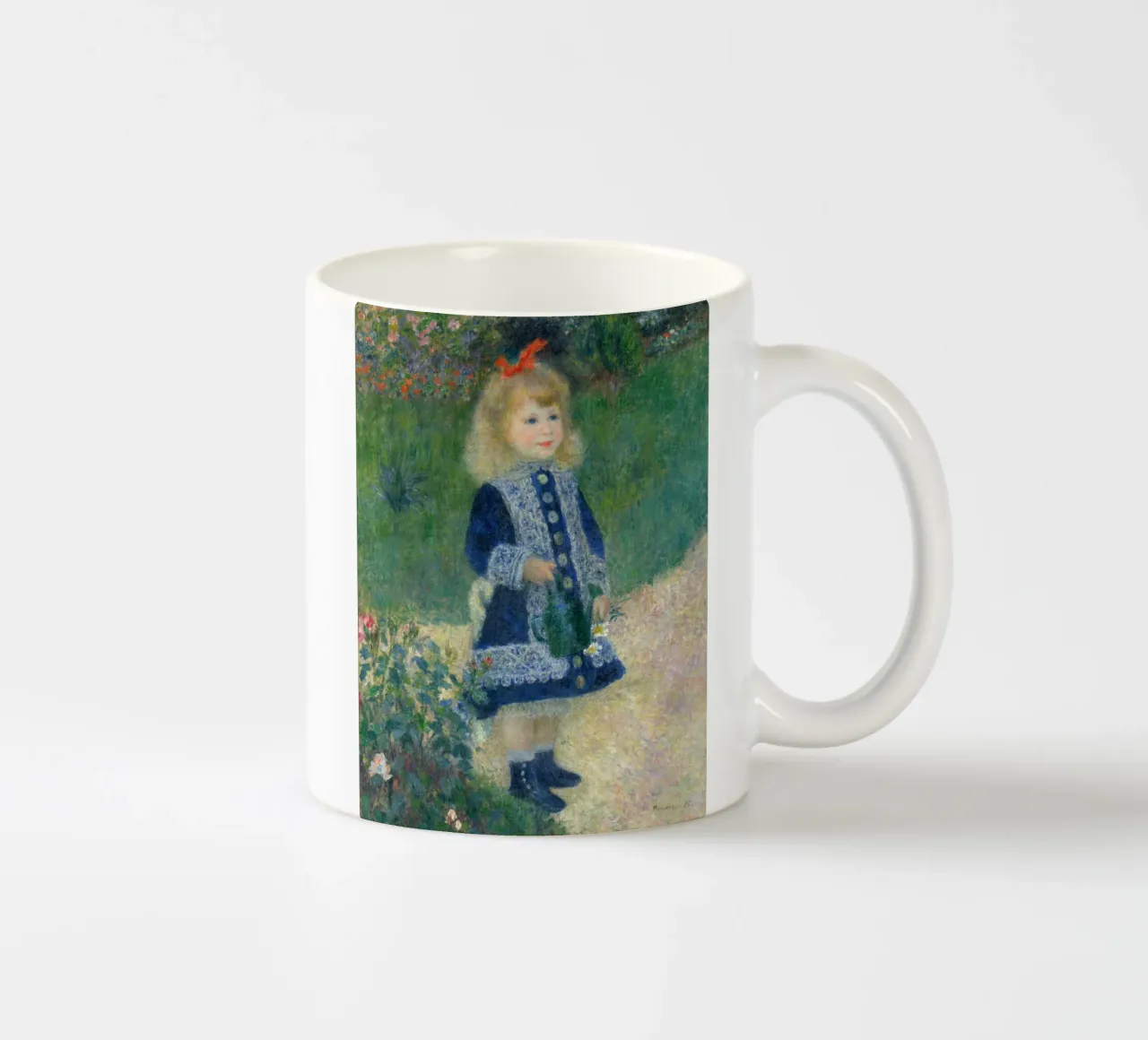 Auguste Renoir - Una ragazza con l'annaffiatoio tazza in ceramica da Timeless Artworks