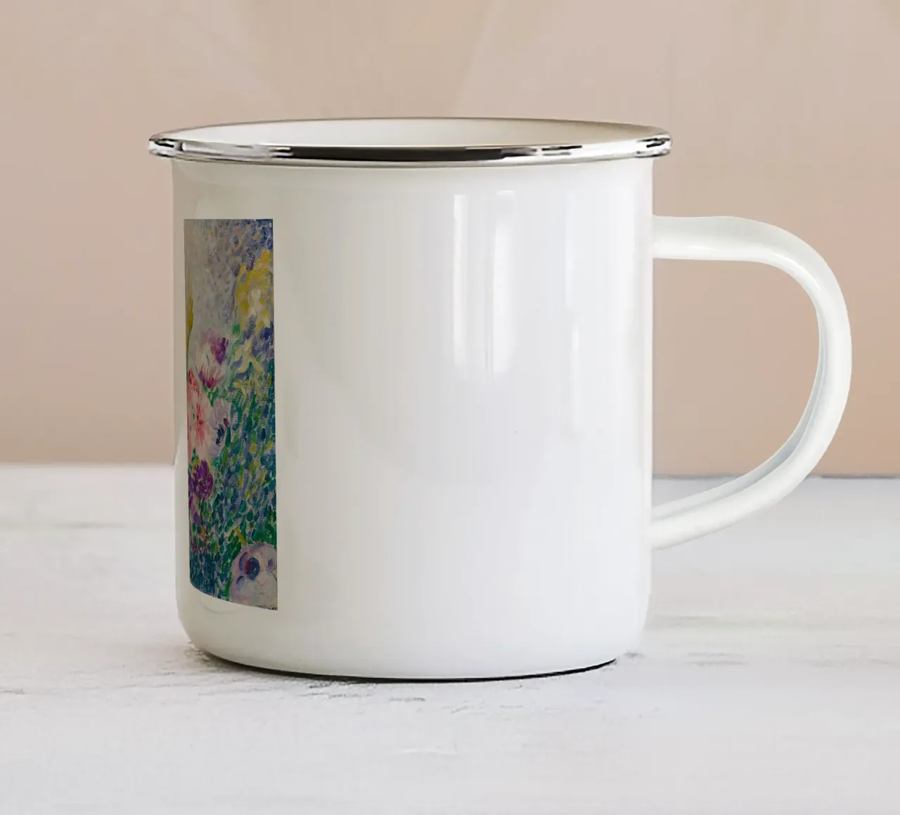 Fiori di anemone impressionisti tazza in smalto da Art in Color