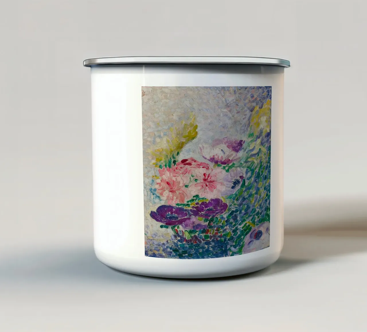 Fiori di anemone impressionisti tazza in smalto da Art in Color