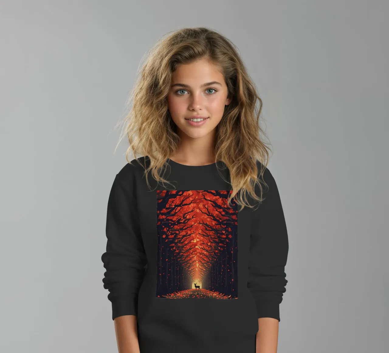 Cervi in autunno felpa bambino da uniqe world