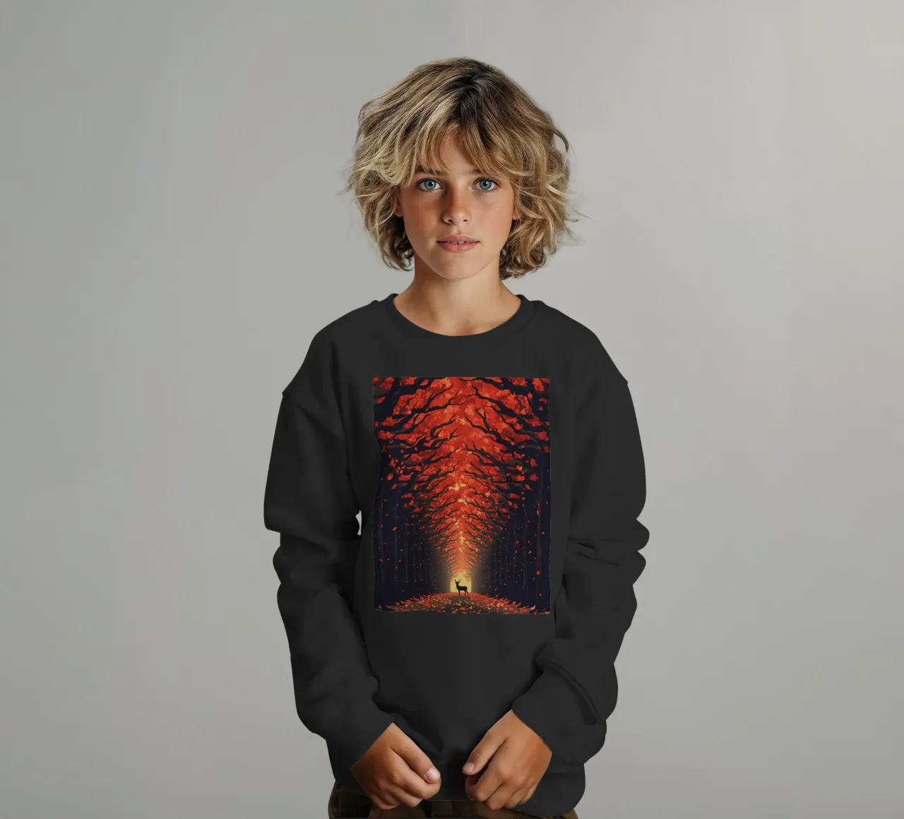 Cervi in autunno felpa bambino da uniqe world