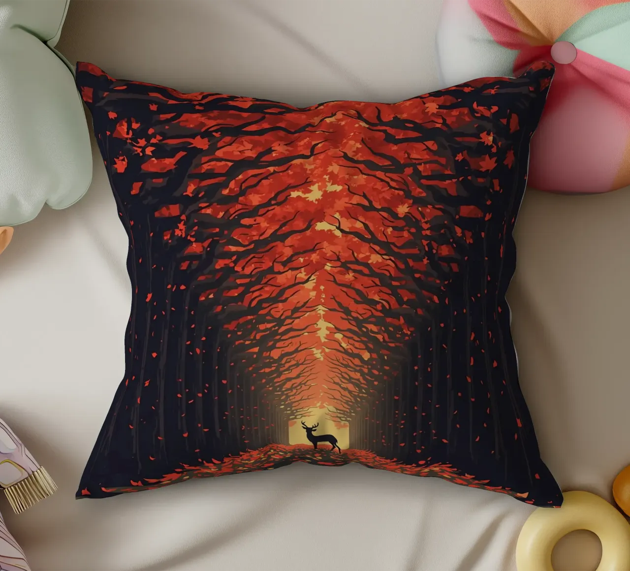 Cervi in autunno cuscino da uniqe world
