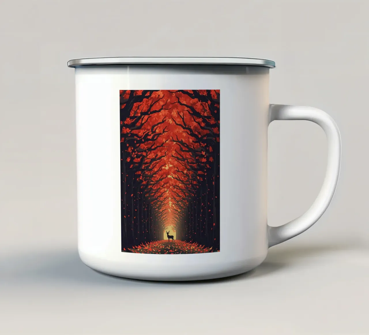 Cervi in autunno tazza in smalto da uniqe world