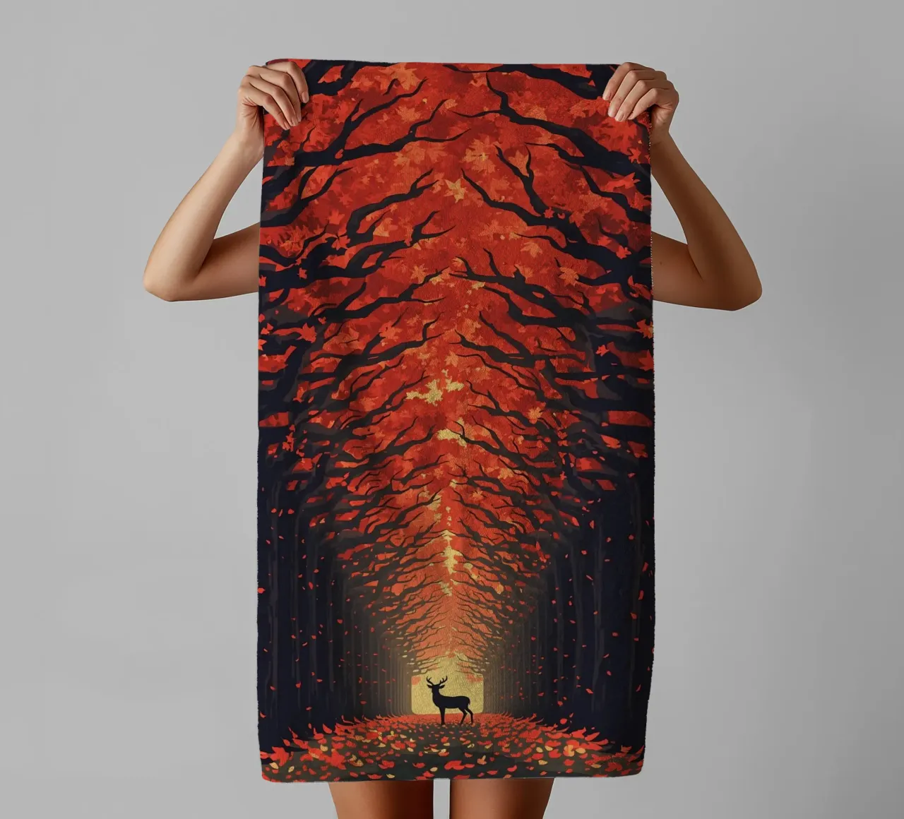 Cervi in autunno asciugamano da bagno da uniqe world