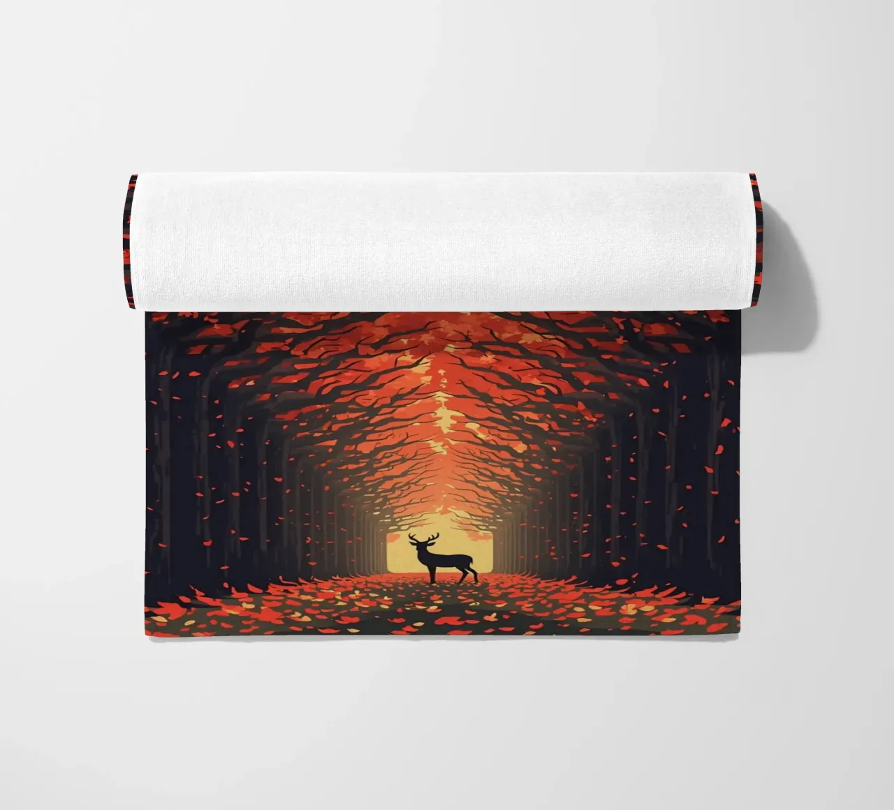 Cervi in autunno telo mare da uniqe world