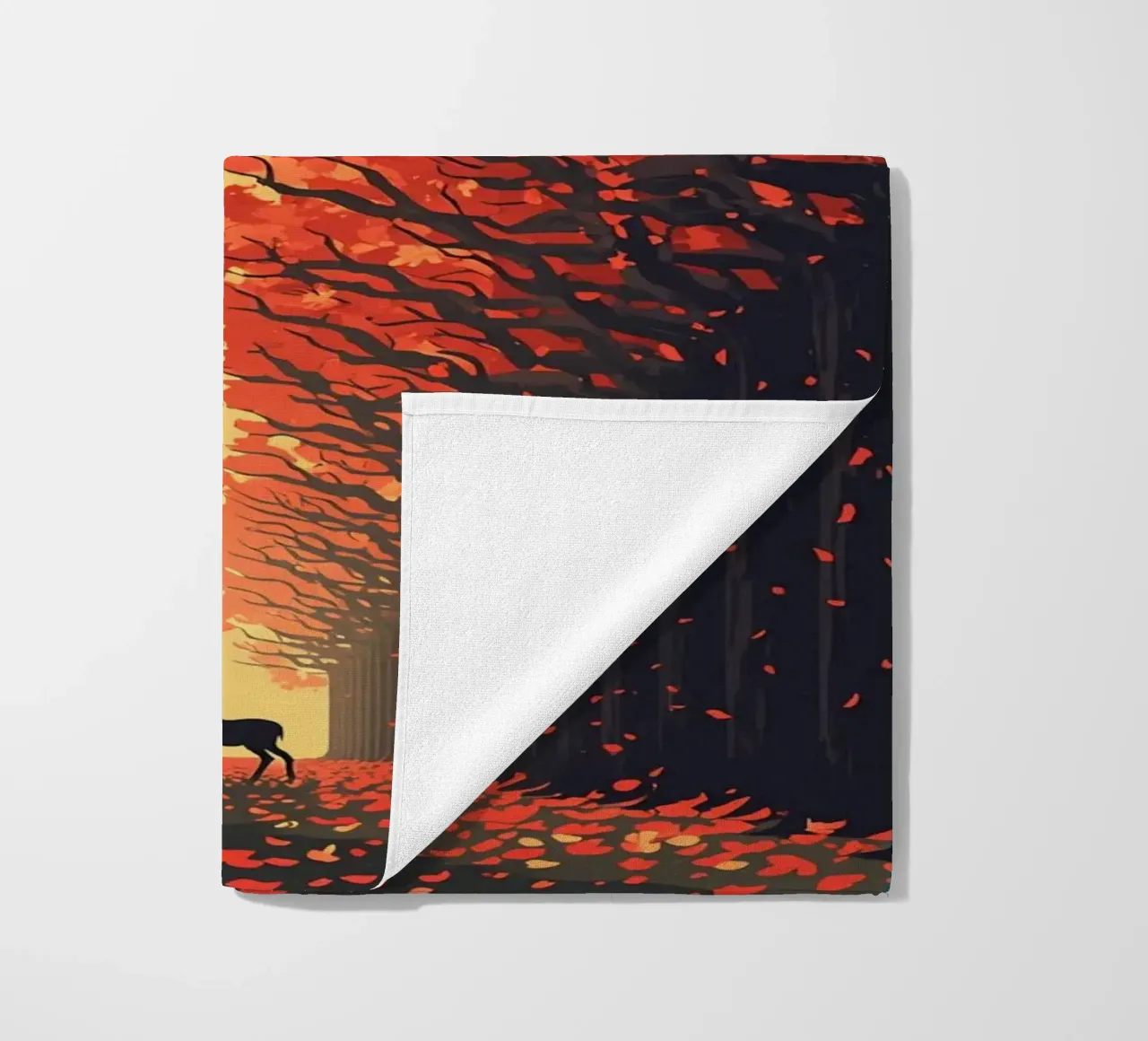 Cervi in autunno telo mare da uniqe world