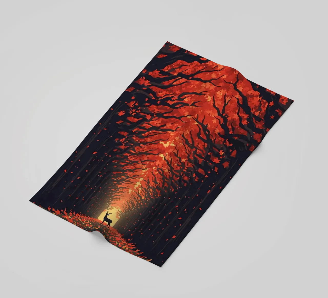 Cervi in autunno telo mare da uniqe world