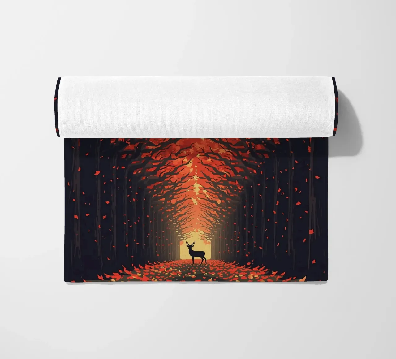 Cervi in autunno telo mare da uniqe world