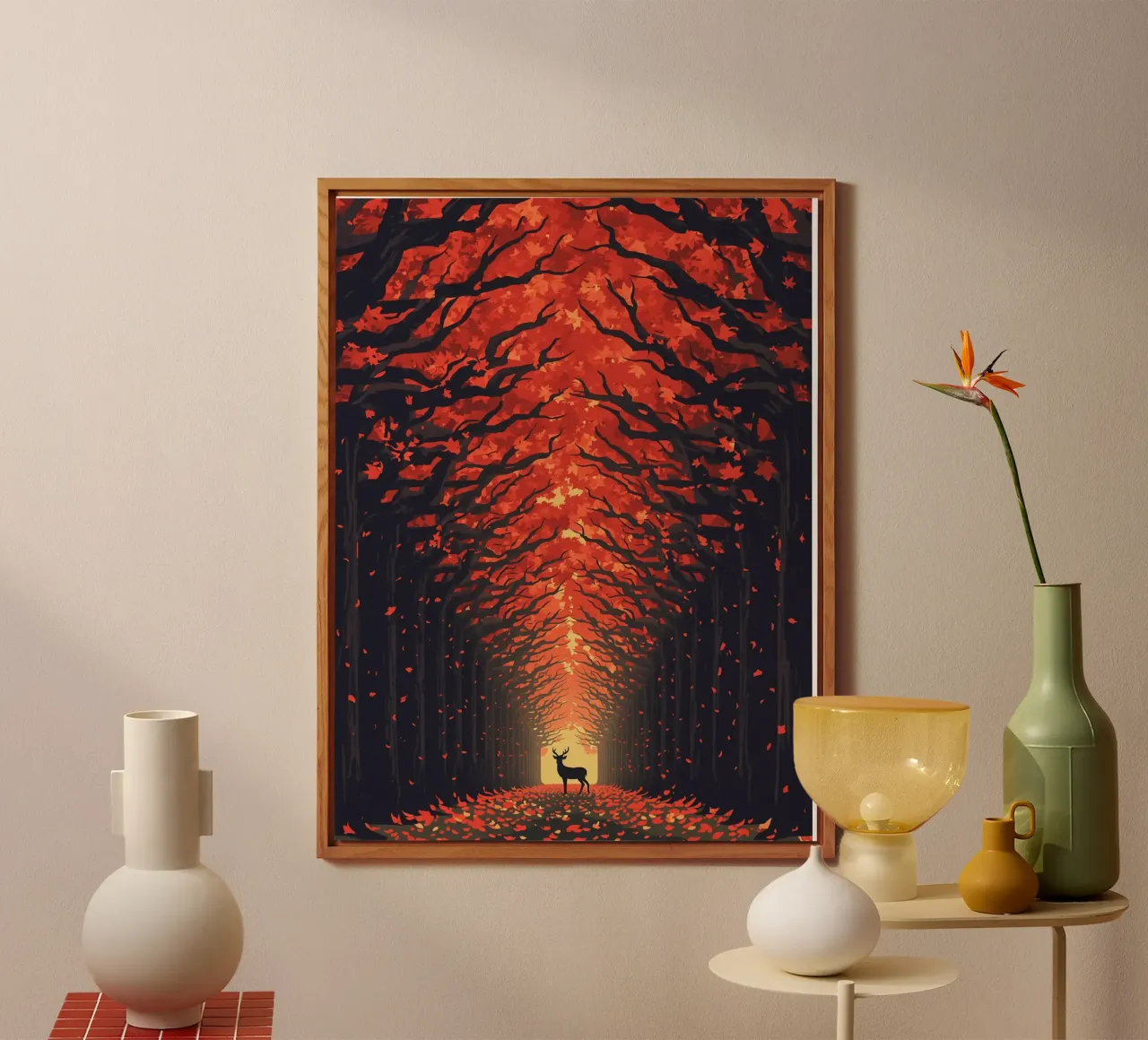 Cervi in autunno alluminio dibond da uniqe world