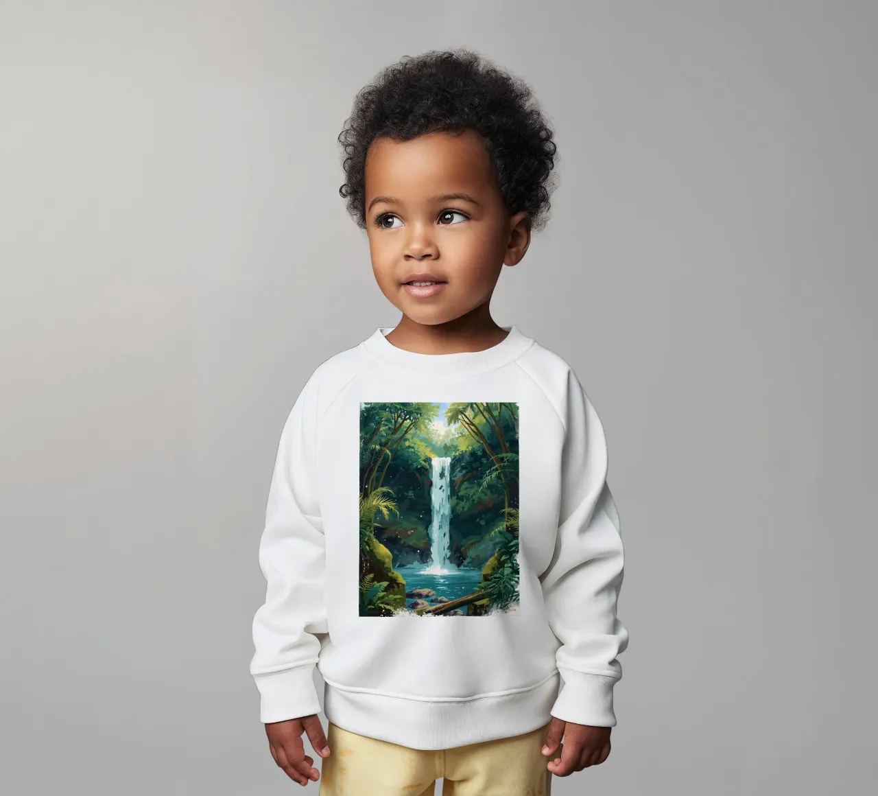Verticale oerwoudcascade baby sweatshirt van uniqe world