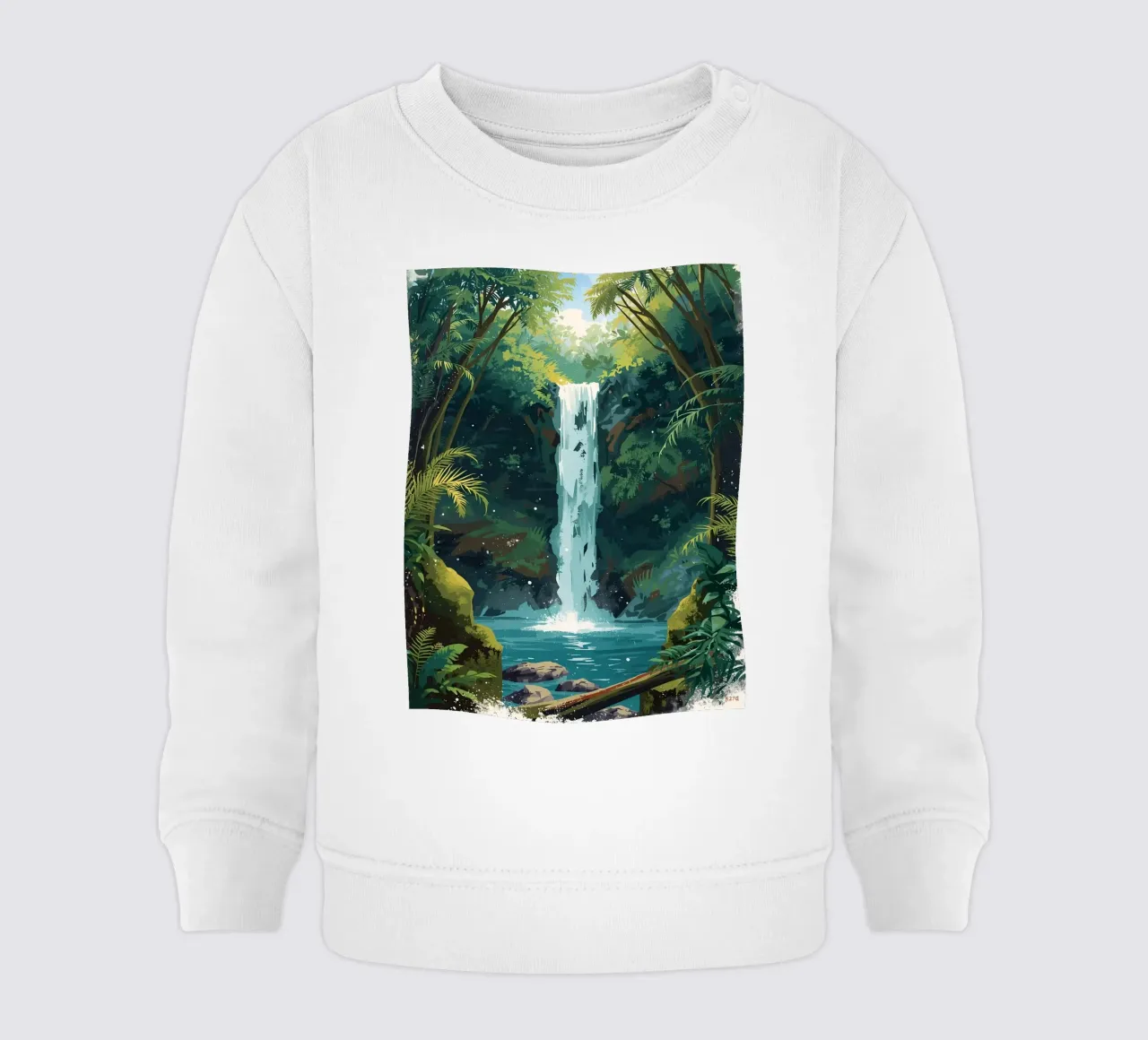 Verticale oerwoudcascade baby sweatshirt van uniqe world