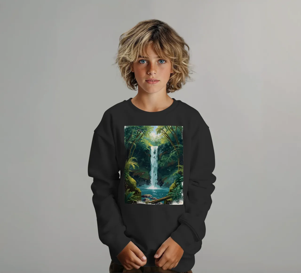 Giungla verticale a cascata felpa bambino da uniqe world