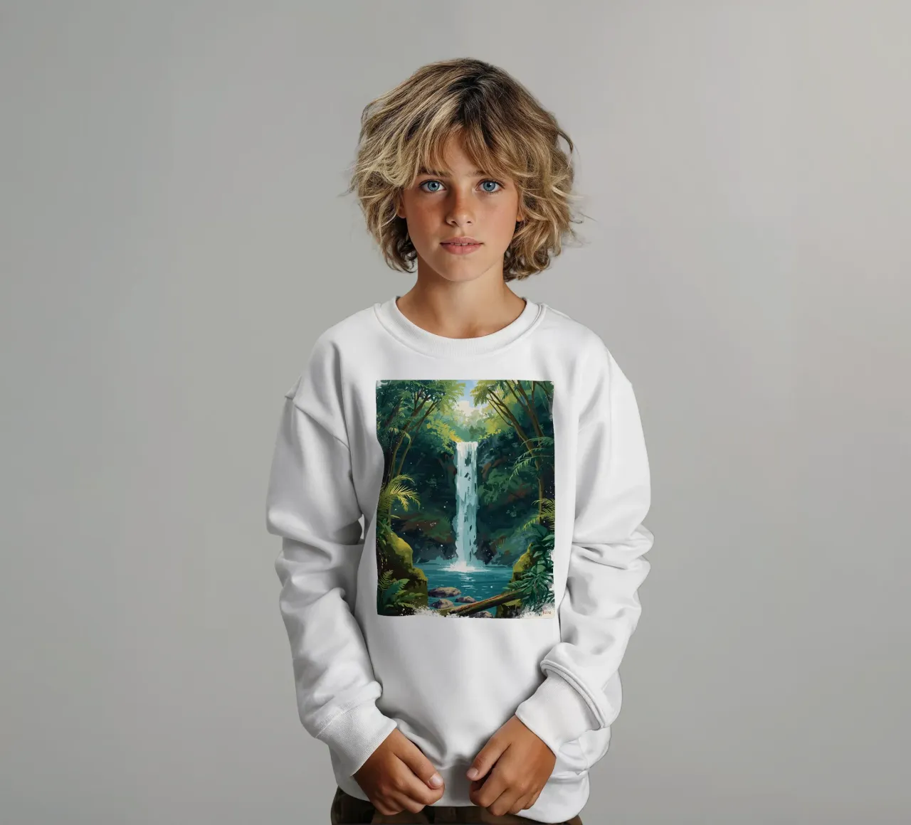 Giungla verticale a cascata felpa bambino da uniqe world