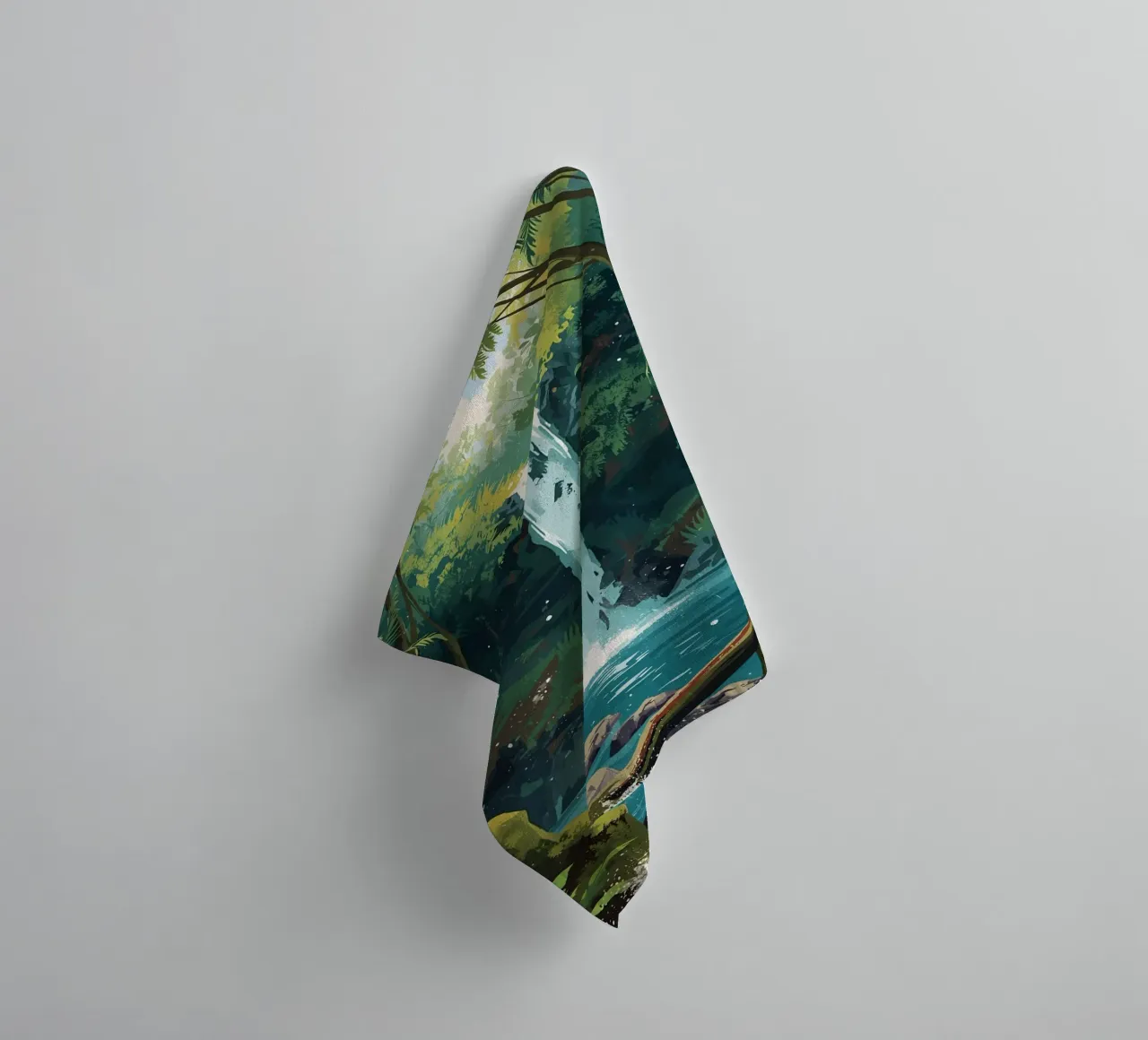 Verticale oerwoudcascade badhanddoek van uniqe world