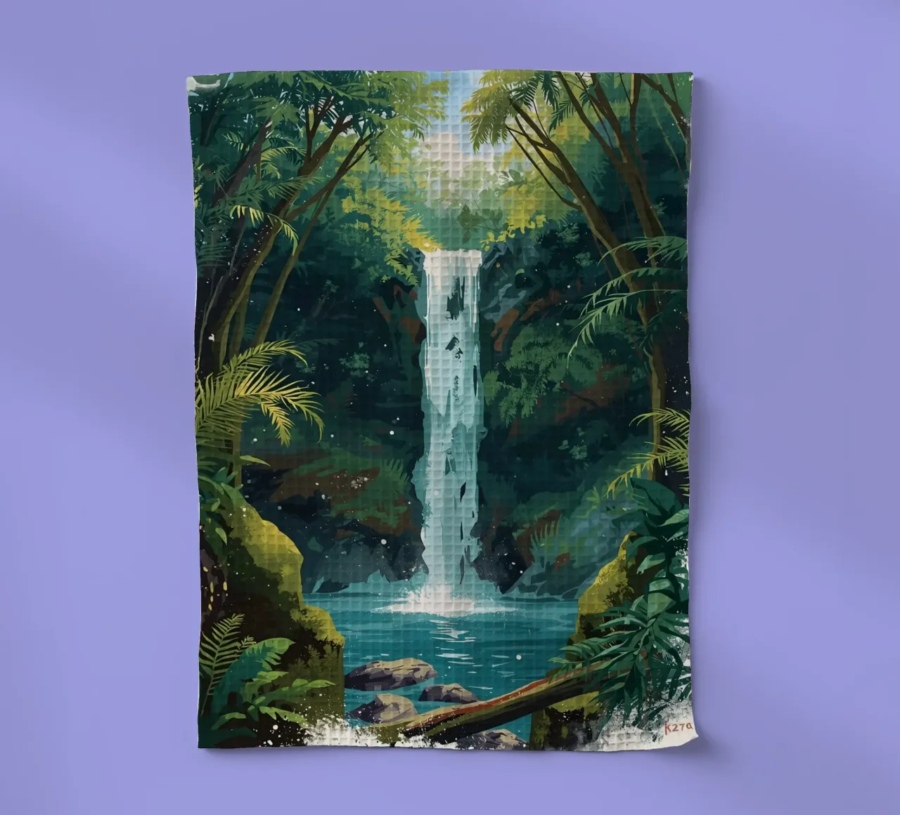 Cascade verticale de la jungle torchon de uniqe world