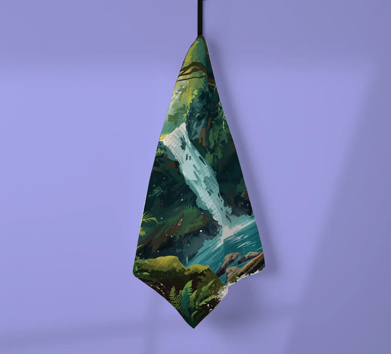 Cascade verticale de la jungle torchon de uniqe world