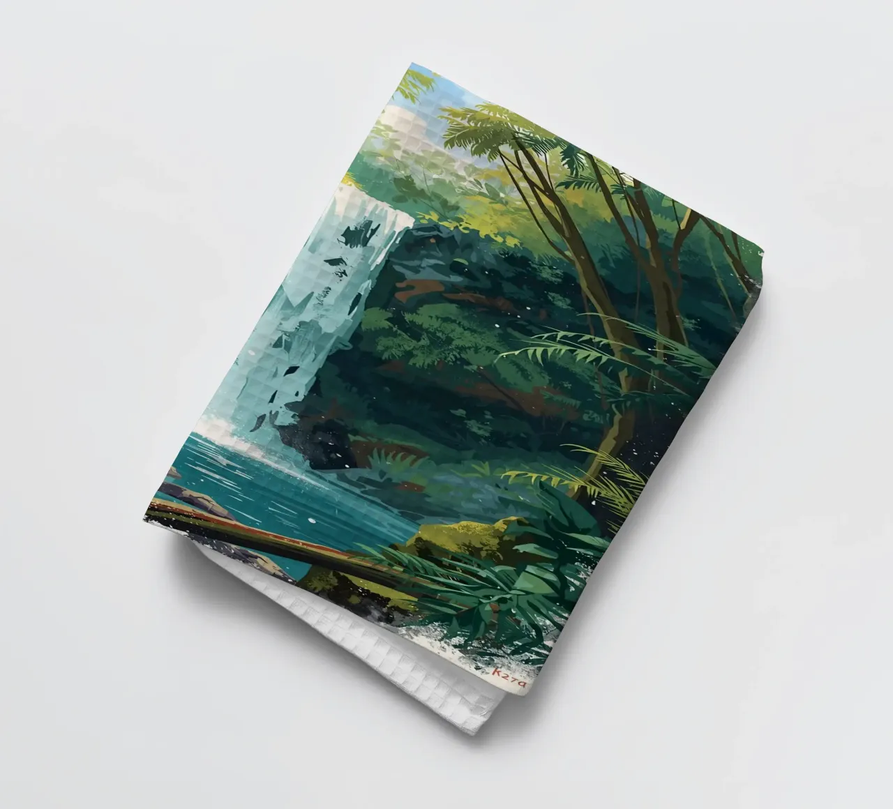 Cascade verticale de la jungle torchon de uniqe world