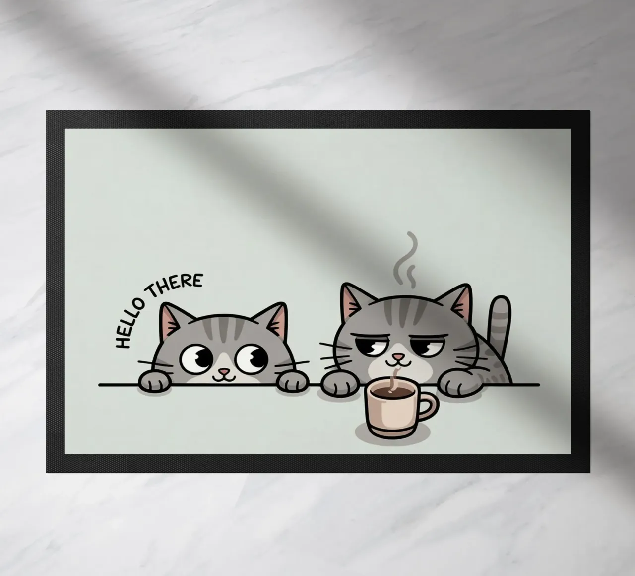 schattige kat deurmat van uniqe world