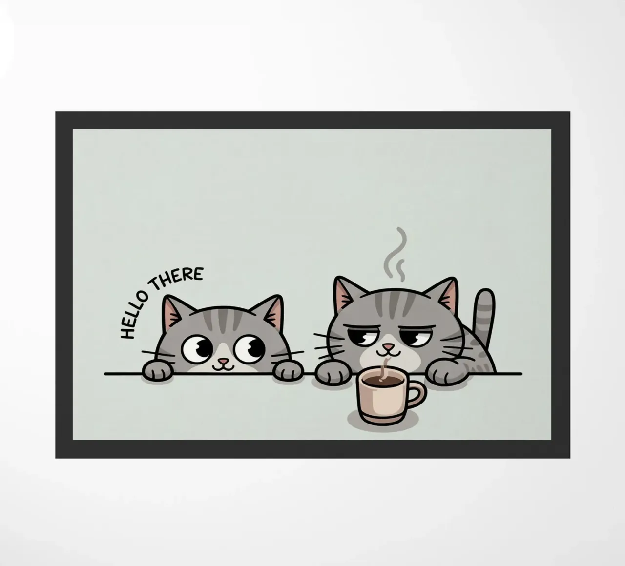 schattige kat deurmat van uniqe world