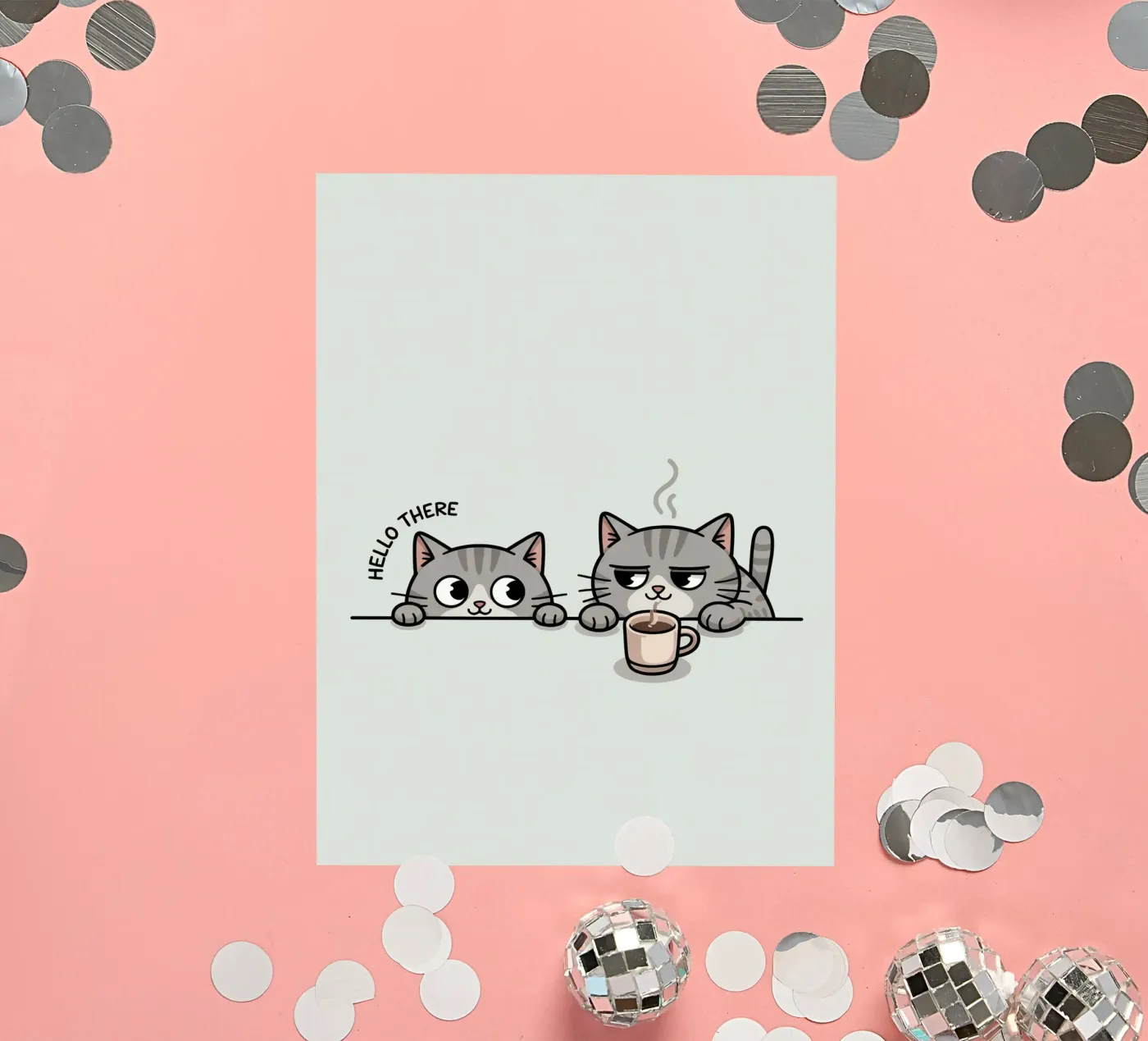 schattige kat sticker van uniqe world