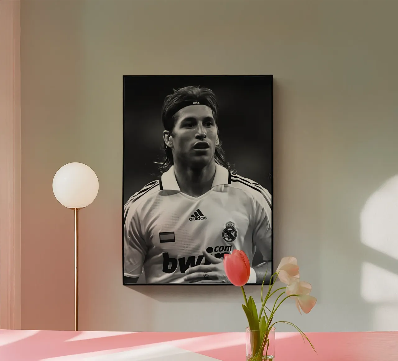 Sergio Ramos acrylic glass by Black White Poster