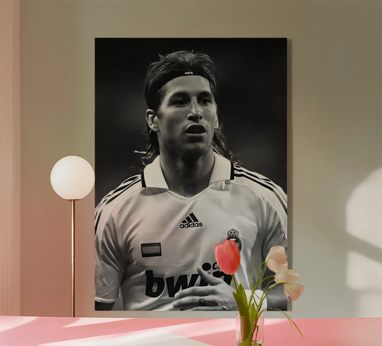 Sergio Ramos plexiglass da Black White Poster