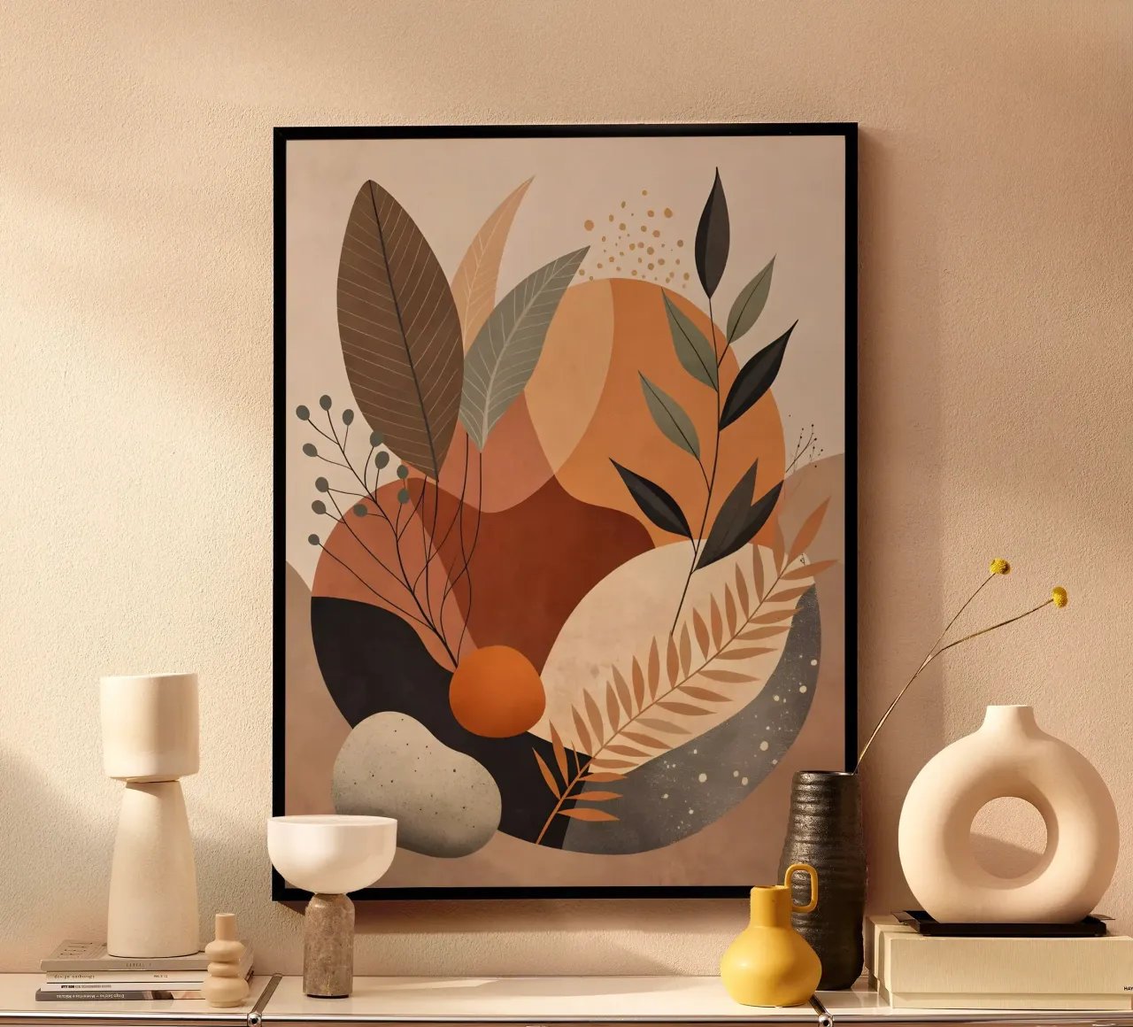 Astratto autunnale poster con telaio in alluminio da Artistic-shop