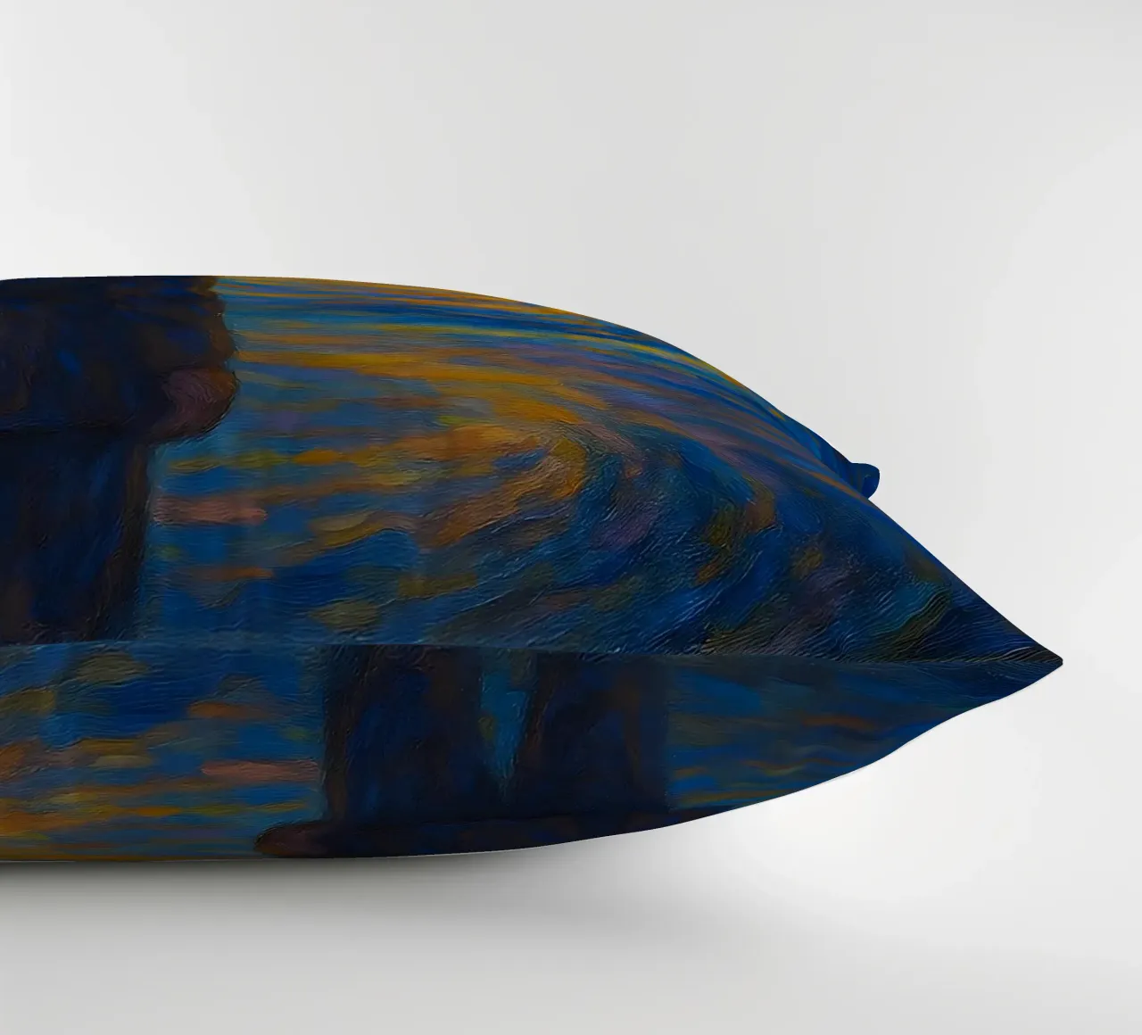 Uomo di fronte a un vortice luminoso in una scena onirica di vortice cuscino da Vincent’s Universe