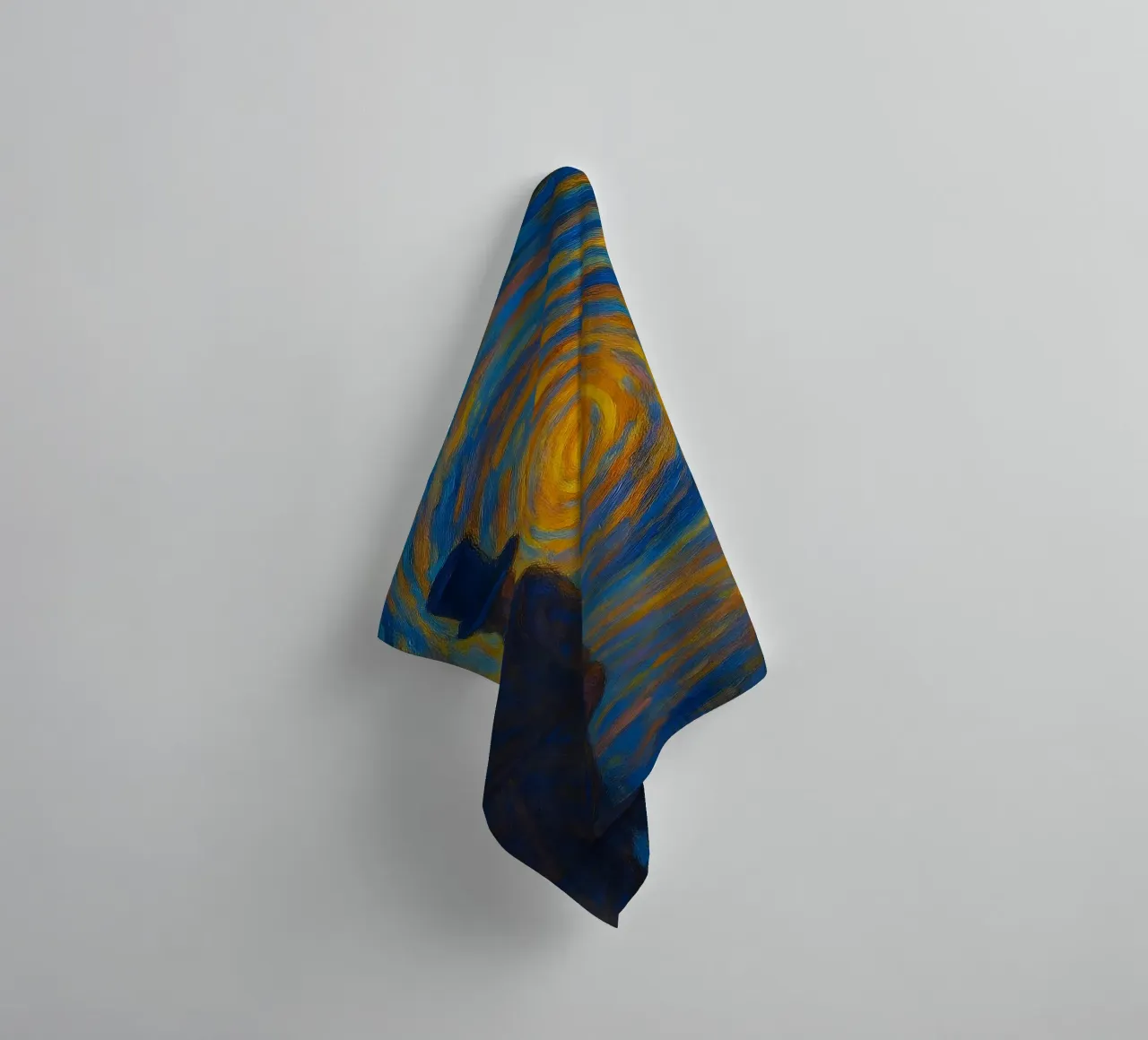 Man Facing Glowing Swirl in Dreamlike Vortex Scene towel by Vincent’s Universe