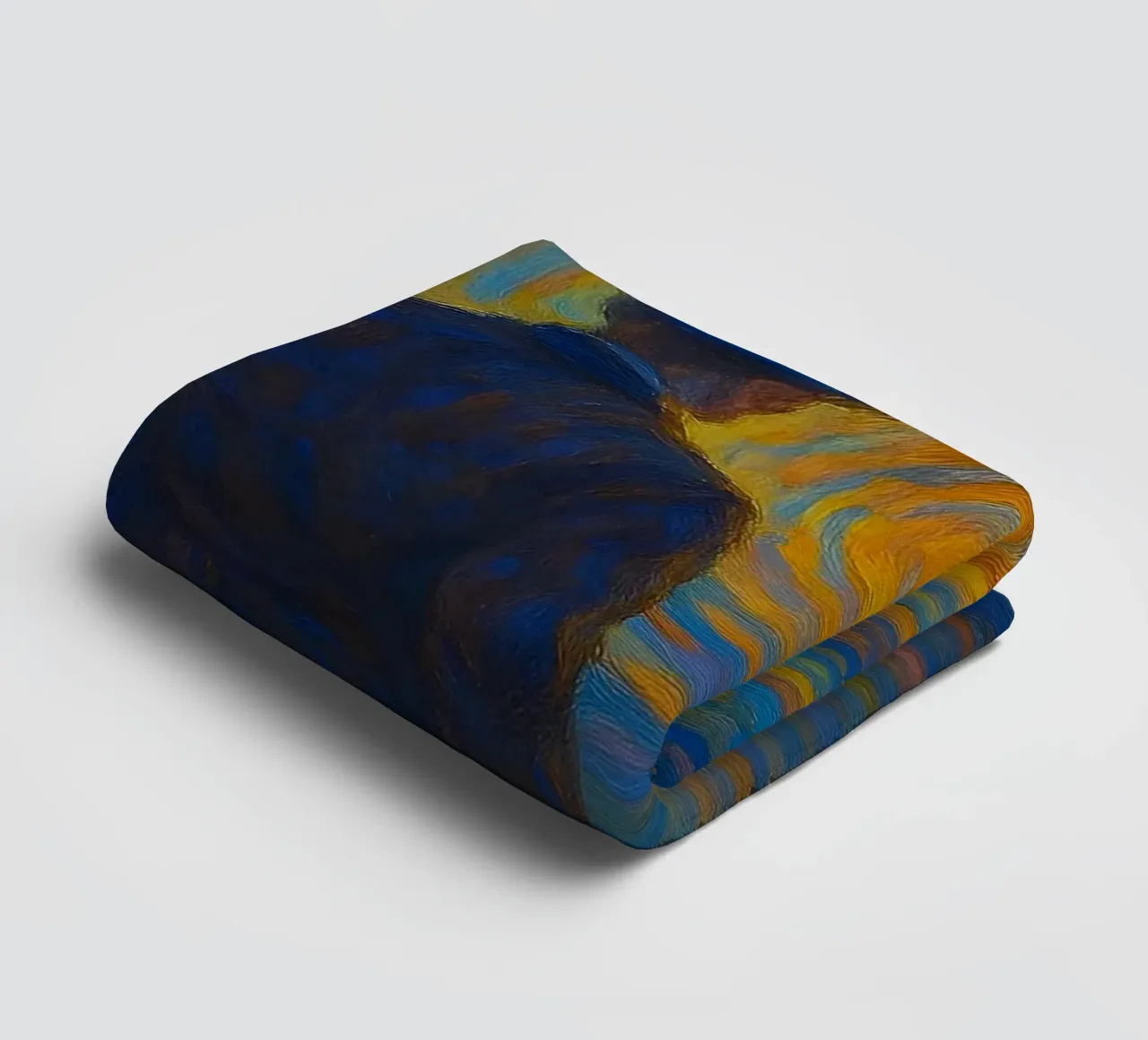 Man Facing Glowing Swirl in Dreamlike Vortex Scene towel by Vincent’s Universe