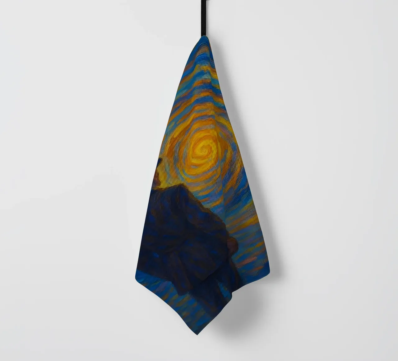 Uomo di fronte a un vortice luminoso in una scena onirica di vortice canovaccio da cucina da Vincent’s Universe