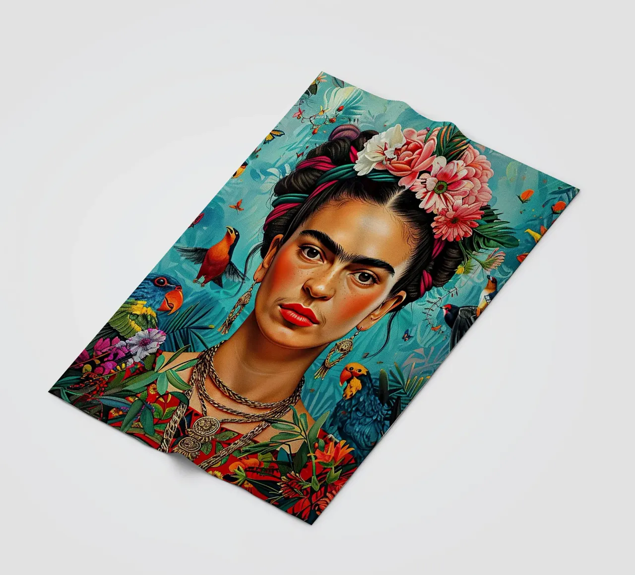 Frida Kahlo "Strength in Silence" coperta in pile da Fantasias Florales